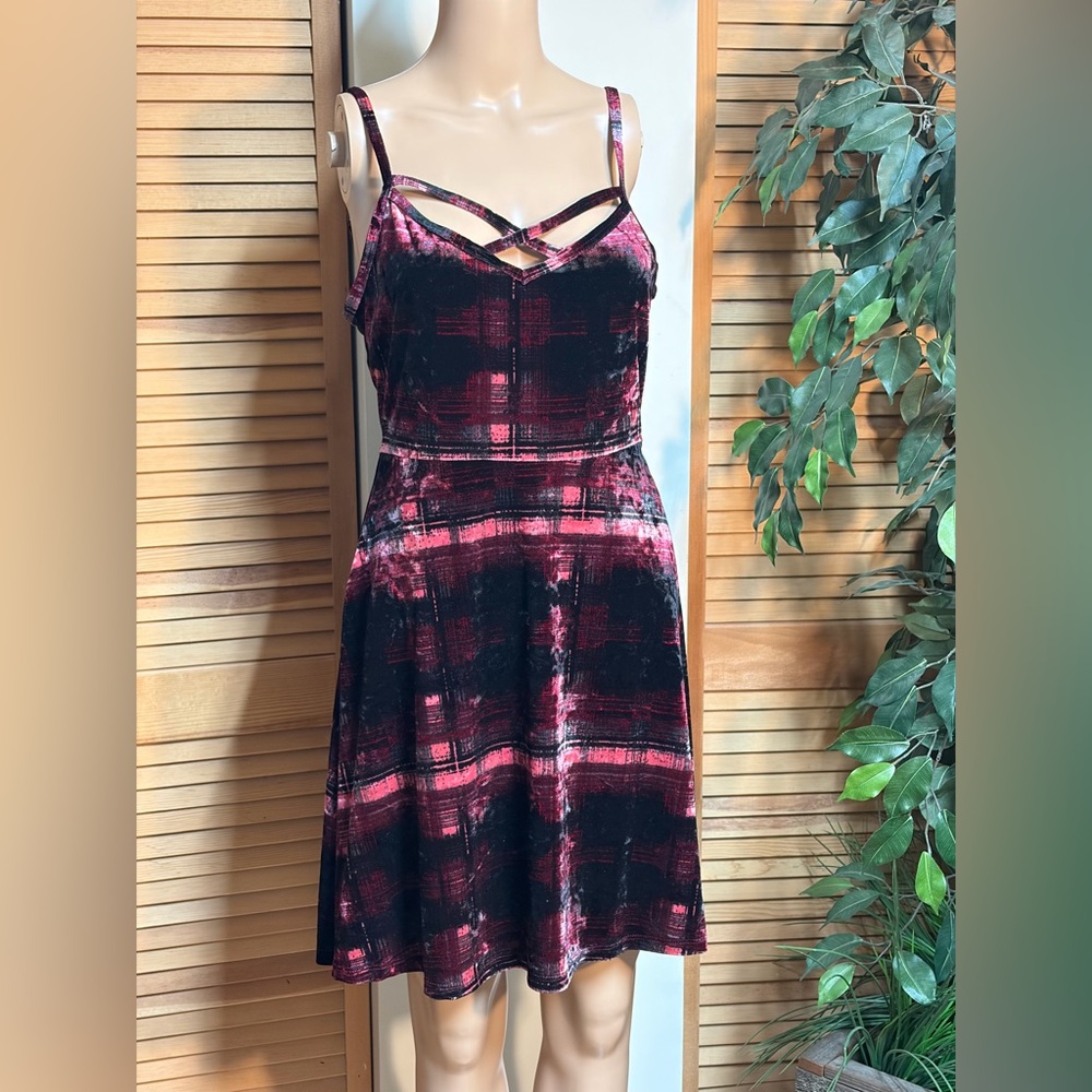 VINTAGE Bongo Velvet Bodycon Skater Dress
